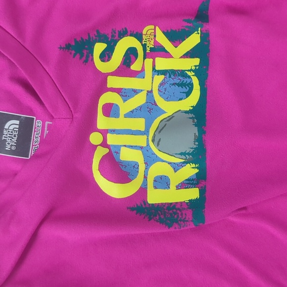 Girls size 7 The North Face pink long sleeve shirt Girls Rock - Picture 3 of 7